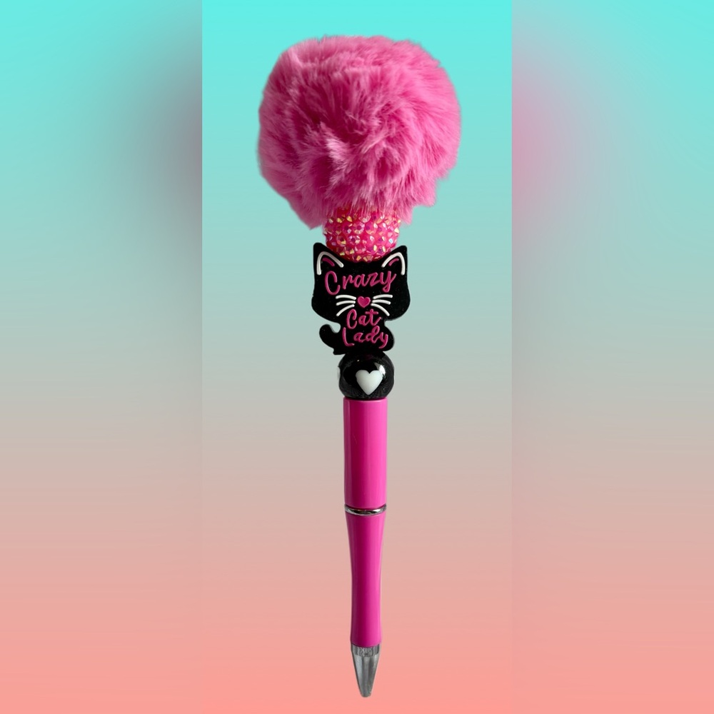 Crazy Cat Lady Fluff Top Custom Ink Pen - Picture 3 of 4